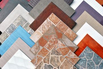 Various decorative tiles samples.