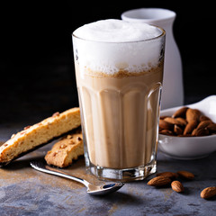 Coffee latte with almond milk