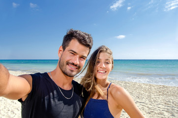 Couple selfie at the beach