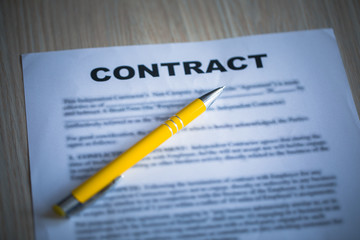 Obraz premium Contract document