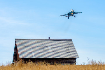 Military jet in the air