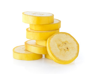 Banana slice isolated on white background