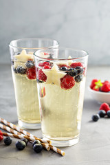 Red, blue and white sangria