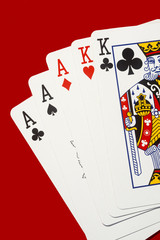 Three Aces Two kings Poker Playing Cards Copyspace.