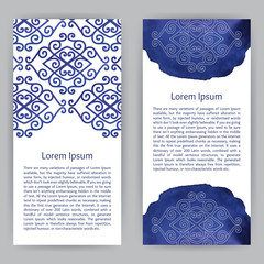 Vector design template with ornamental elements in asian style. For flayer, brochure, coupon, ticket, banner, invitation, rack card or webdesign. Place for your text. Watercolor.