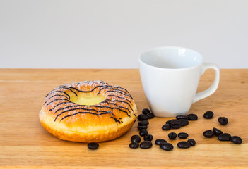 Donuts and a cup of coffee 