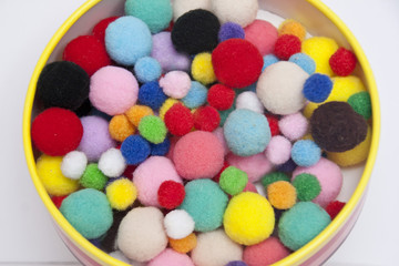 background  of colorful pompons for creativity