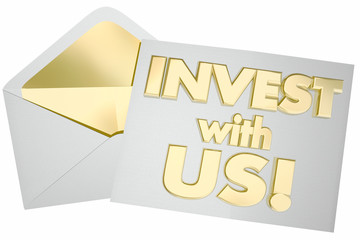 Invest with Us Invitation Envelope 3d Illustration