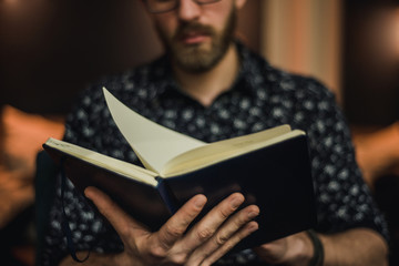 Man reading a book