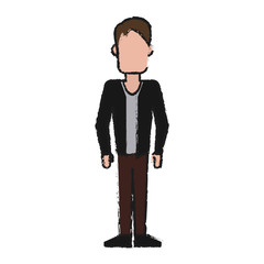 man cartoon icon over white background. colorful design. vector illustration