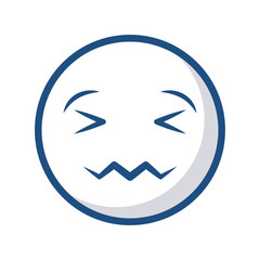  Confounded cartoon face icon over white background. vector illustration