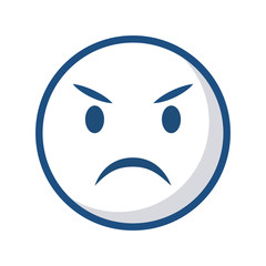 angry cartoon face icon over white background. vector illustration