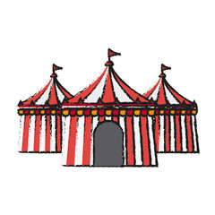 circus tent icon over white background. vector illustration