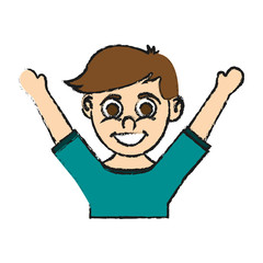 boy cartoon icon over white background. vector illustration