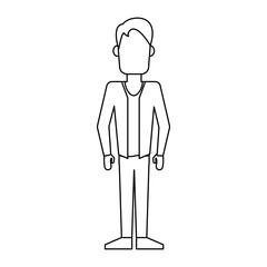 man cartoon icon over white background. vector illustration