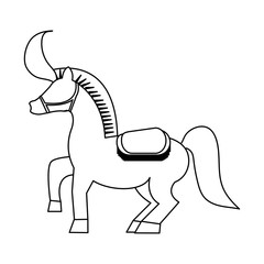 horse animal cartoon icon over white background. vector illustration