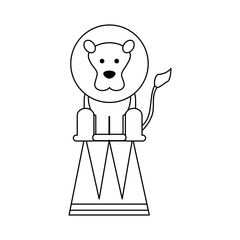 circus lion icon over white background. vector illustration