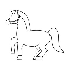 horse animal cartoon icon over white background. vector illustration