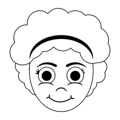 girl face cartoon icon over white background. vector illustration