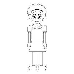 girl cartoon icon over white background. vector illustration