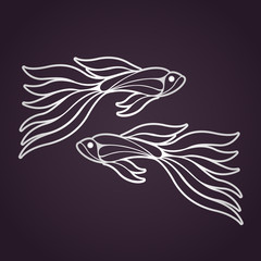 GUPPY FISH logo vector icon design illustrations
