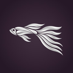 GUPPY FISH logo vector icon design illustrations