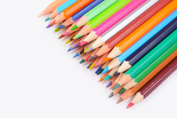Color pencils isolated on white background professionally