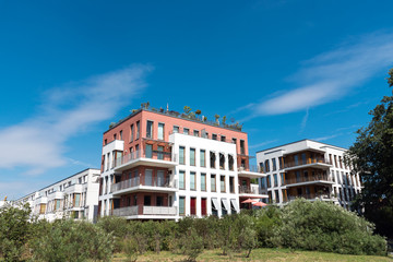 Fototapeta na wymiar Modern houses with apartments seen in Berlin, Germany