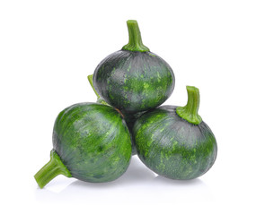 young green pumpkin isolated on white background
