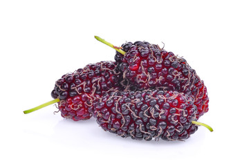 fresh mulberry isolated on white background