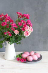 Easter eggs and roses