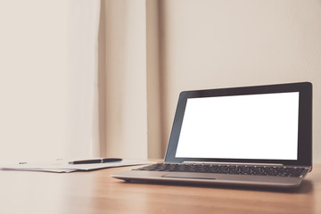 Fototapeta premium laptop on working table