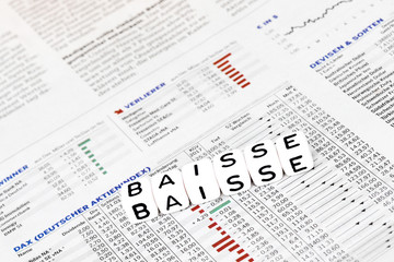 Fototapeta premium Buchstabensymbol für einen Bärenmarkt an der Börse