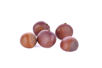 Chestnuts on a white background