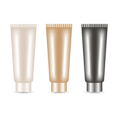 Cosmetic tube for cream, gel, liquid, foam. Beauty product package, vector illustration