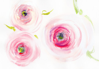 Watercolor flowers postcard - 144281695