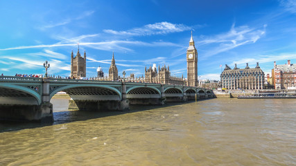 Fototapeta premium Westminster Bridge Houses Parliament and Big ben. London