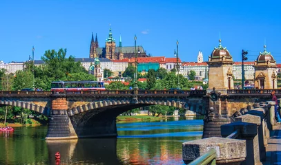 Fototapeten Prag Saint Vitus cathedral with part of the palace complex Hradcany Prague. Czech Republic  © Boyan Georgiev