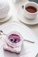 berry dessert in jar