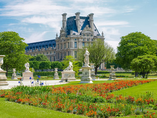 Part of the Tuileries Garden in Paris in springtime