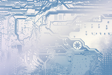 Circuit board. Electronic computer hardware technology. Motherboard digital chip. Tech science background. Integrated communication processor. Information engineering component.