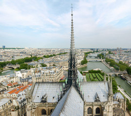 View of southeastern part of Paris from Cathedral Notre-Dame
