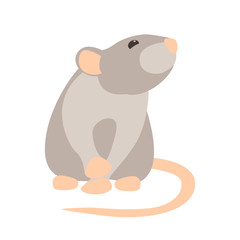 Rat cartoon vector illustration style Flat side