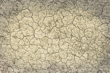 cracked earth soil on a hot day, flat top view