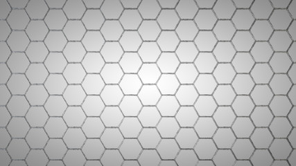 Obraz na płótnie Canvas 3D illustration of metal hexagon grid look like cells