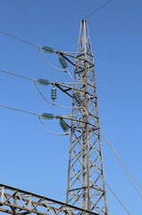 high voltage and power line pylon