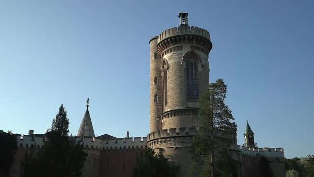Tower of the castle Franzensburg in the castle park of Laxenburg
