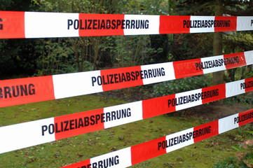 Tatort Absperrung durch die Polizei