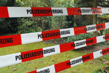Tatort Absperrung durch die Polizei