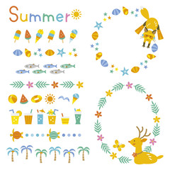 Set of summer decorations